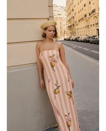chinese dress ladies ADRI STRAPLESS PANELLED MAXI DRESS | BLACK | DRESSES