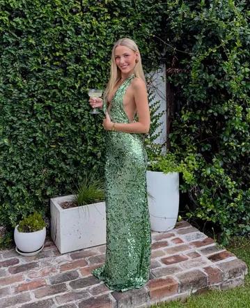 Fait Par Foutch Liana Dress Seafoam Green Sequin Size XS / AU 6 & S / AU 8 Fait Par Foutch Liana Dress Seafoam Green Sequin Size XS / AU 6 & S / AU 8